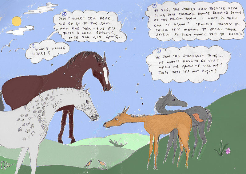 The Happy Horse Cartoon: Dancing With The Devil