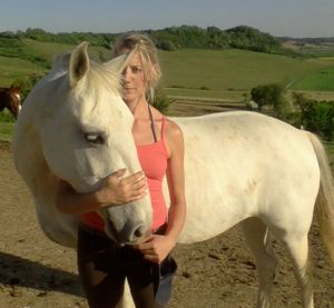 giving an aggressive horse affection