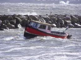 boat as metaphor for riding: rough sea